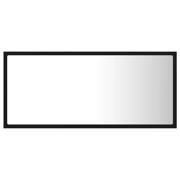 vidaXL LED kopalni&scaron;ko ogledalo črno 90x8,5x37 cm akril