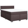 vidaXL Box spring postelja z vzmetnico temno rjava 140x200 cm blago