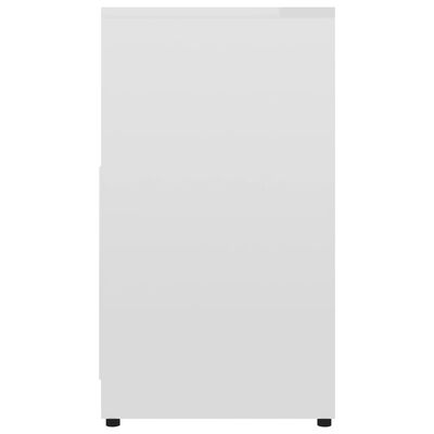 vidaXL Kopalniška omarica visok sijaj bela 60x33x61 cm iverna plošča