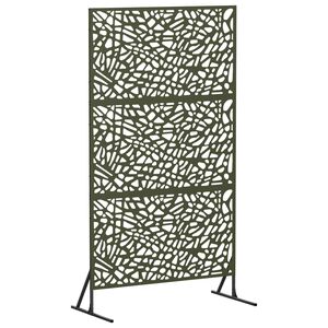 vidaXL Zaslonska za&scaron;čita 100 x 50 x 180 cm Jeklo Olivno zelena