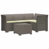 vidaXL 4-sedežna vrtna sofa z blazinami, rattan videz PP Svetlo siva