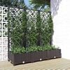 vidaXL Vrtno korito z re&scaron;etko črno 120x40x121,5 cm PP