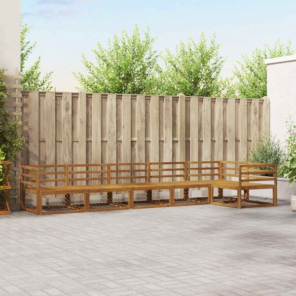 vidaXL Zunanja garnitura za sedenje 6 pcs Naravna Masiven les akacije