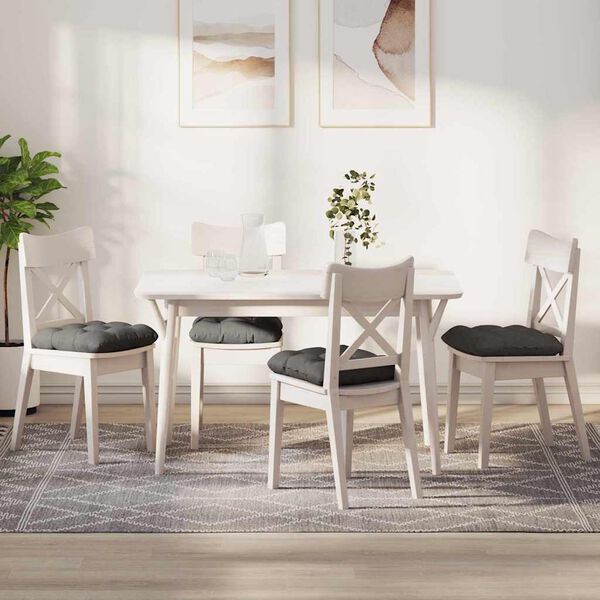 vidaXL Sedežne blazine 4 pcs Svetlo siva 40 x 40 cm Žametna tkanina