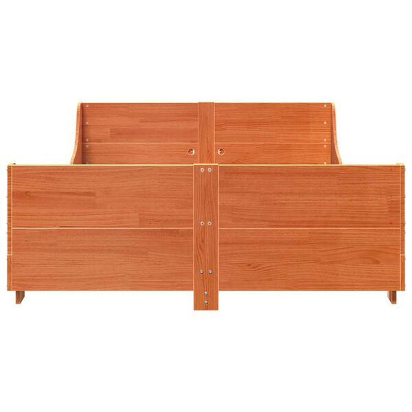 vidaXL Posteljni okvir brez vzmetnice vo&scaron;čeno rjav 120x200 cm borovina