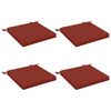 vidaXL Sedežne blazine SOEST 4 kos 100% poliester Rdeča 50 x 50 x 5 cm