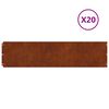 vidaXL Robovi trave 20 pcs 25 x 103 cm Vremensko odporno jeklo Rjav