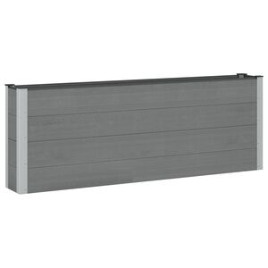vidaXL Vrtna visoka greda 2 kos Črna 200 x 30 x 72 cm WPC in aluminij