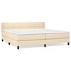 vidaXL Box spring postelja z vzmetnico krem 200x200 cm blago