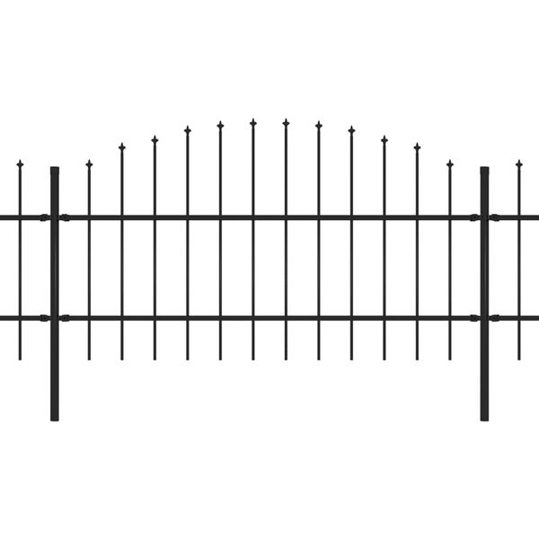 vidaXL Vrtna ograja s suličastim vrhom jeklo 1781,5x100 cm črna