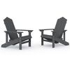 vidaXL Vrtni stoli Adirondack 2 kosa HDPE antracitni