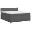 vidaXL Postelja boxspring z vzmetnico Temno siva 160 x 200 cm Blago