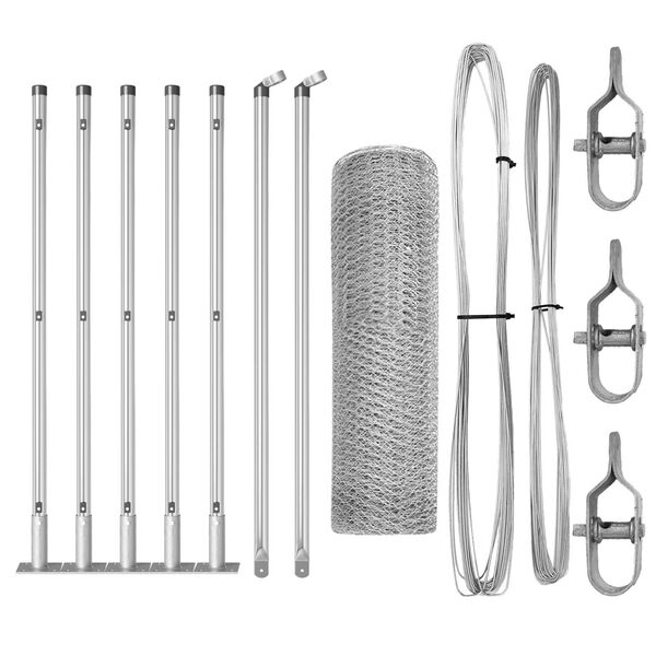 vidaXL Steber ograje. srebrna 10 x 0,6 m (25 mm mreža) Jeklo