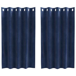 vidaXL Zavese 2 kos Temno modra 140 x 140 cm Žamet