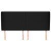 vidaXL Vzglavje z u&scaron;esi črno 203x23x118/128 cm blago