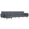 vidaXL Raztegljiv kavč L oblike temno siv 275x140x70 cm žamet