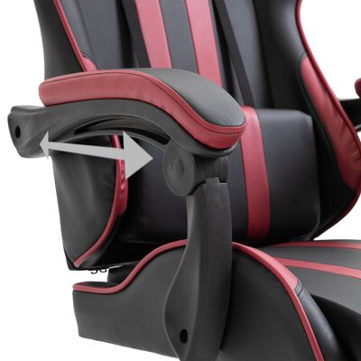vidaXL Gaming stol vinsko rdeče umetno usnje