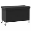 vidaXL Vrtna &scaron;katla za shranjevanje s kolesi črna 110x55x73 cm