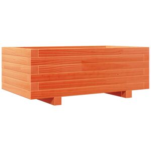 vidaXL Vrtno cvetlično korito vo&scaron;č. rjavo 70x40x26,5 cm trdna borovina