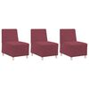 vidaXL Modularna sofa enota brez naslonov 3 pcs Vinorodna rdeča