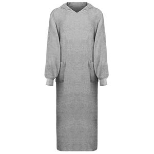 vidaXL Odeja s kapuco KINN Siva XXL Bombaž