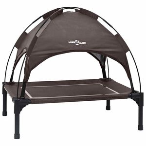 vidaXL Leži&scaron;če za psa 63 x 49,5 x 60 cm Jeklo Rjava