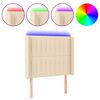 vidaXL LED posteljno vzglavje krem 103x16x118/128 cm blago