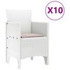 vidaXL Komplet za jedilnico v vrtu z blazino 11 pcs Bela in taupe