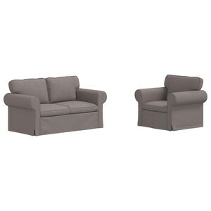 vidaXL Kavčna garnitura 2 pcs Taupe 155 x 82 x 80 cm blago