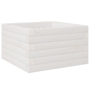 vidaXL Vrtno cvetlično korito belo 40x40x23 cm trdna borovina