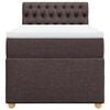 vidaXL Box spring postelja z vzmetnico temno rjava 90x200 cm blago