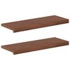 vidaXL Stopnice 2 kos 70 x 25 x 2 cm Temno rjava Masivno hrastovo les