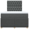 vidaXL Box spring postelja z vzmetnico temno siva 120x200 cm blago