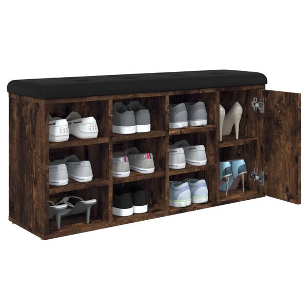 vidaXL Klop za čevlje dimljen hrast 102x32x50 cm inženirski les