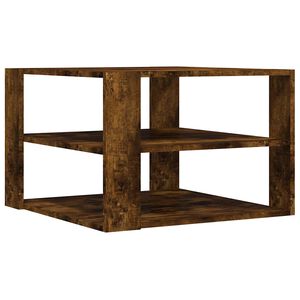 vidaXL Klubska mizica dimljeni hrast 58x58x40 cm inženirski les