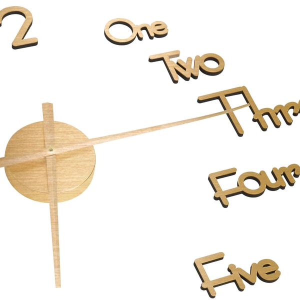 vidaXL 3D stenska ura moderna zlata 100 cm XXL