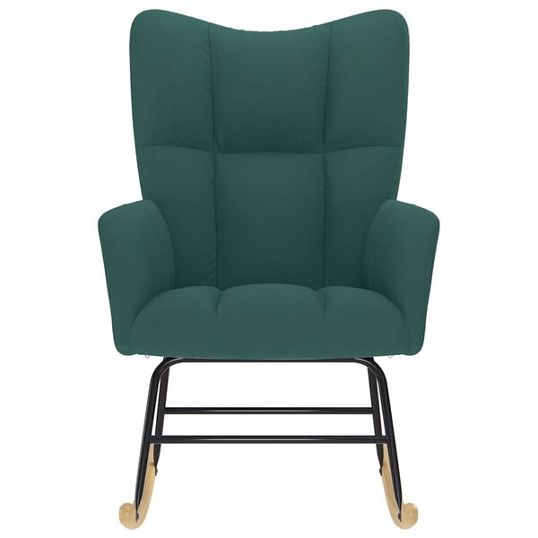 vidaXL Gugalni stol temno zeleno blago