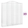 vidaXL Obokane gabion ko&scaron;are 9kosov 200x30x200/220 cm pocinkano železo