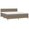 vidaXL Box spring postelja z vzmetnico LED taupe 180x200 cm blago