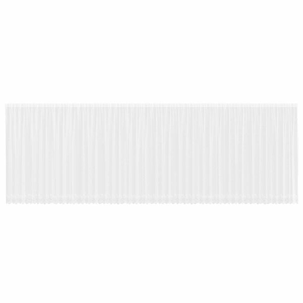 vidaXL Čipkasta Zavesa z zavesami Bela 240 x 1200 cm Poliester