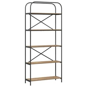 vidaXL Knjižna polica Umetni hrast 80 x 30 x 183 cm Konstruiran les