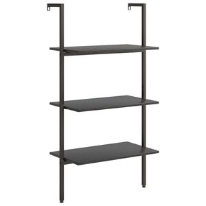 vidaXL 3-nadstropni prislonski regal črn 64x35x120,5 cm