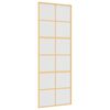 vidaXL Drsna vrata zlata 76x205 cm mat ESG steklo in aluminij