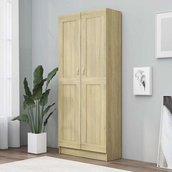 vidaXL Knjižna omara sonoma hrast 82,5x30,5x185,5 cm iverna plošča