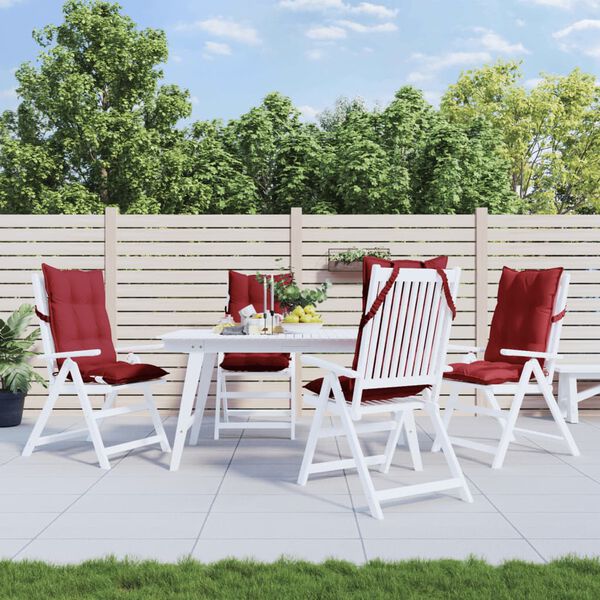 vidaXL Blazine za stole 4 kosi vinsko rdeča oxford tkanina