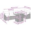 vidaXL Komplet za jedilnico v vrtu z blazino 7 pcs Bež in siva