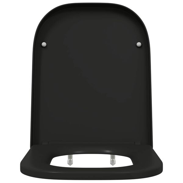 vidaXL Toaletno sedalo s hitro odstranitvijo Črna 44.5 x 35 x 3.6 cm