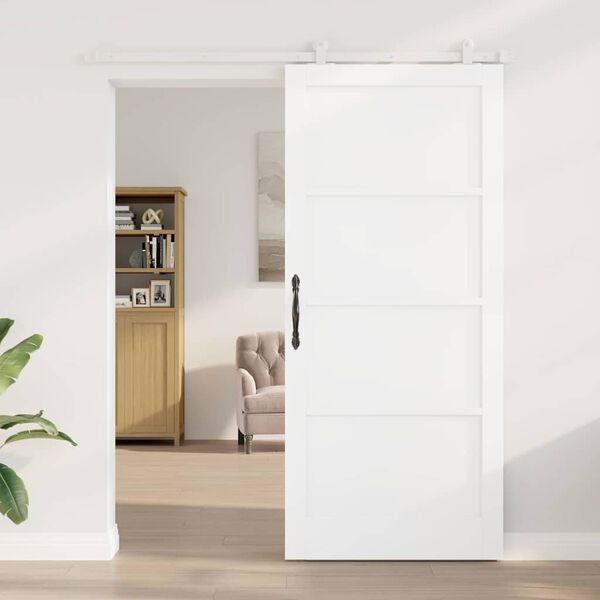 vidaXL Drsna vrata ORKDAL Bela 93 x 211 cm Masivno borovo les