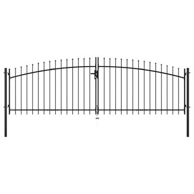 vidaXL Dvojna vrata za ograjo s koničasta 400x200 cm