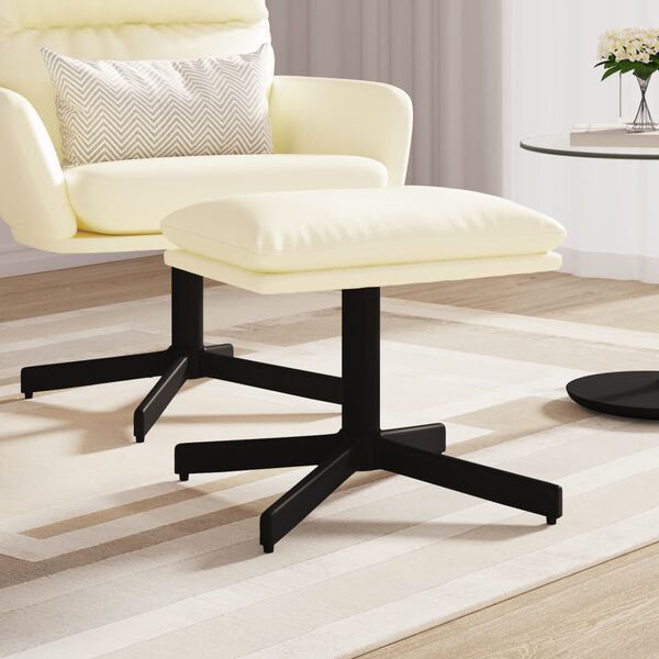 vidaXL Stolček za noge krem 60x60x36 cm umetno usnje